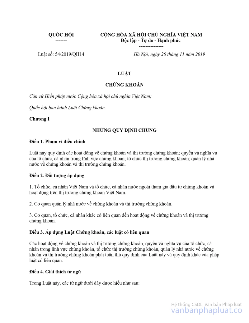 luật chứng khoán 2019 
