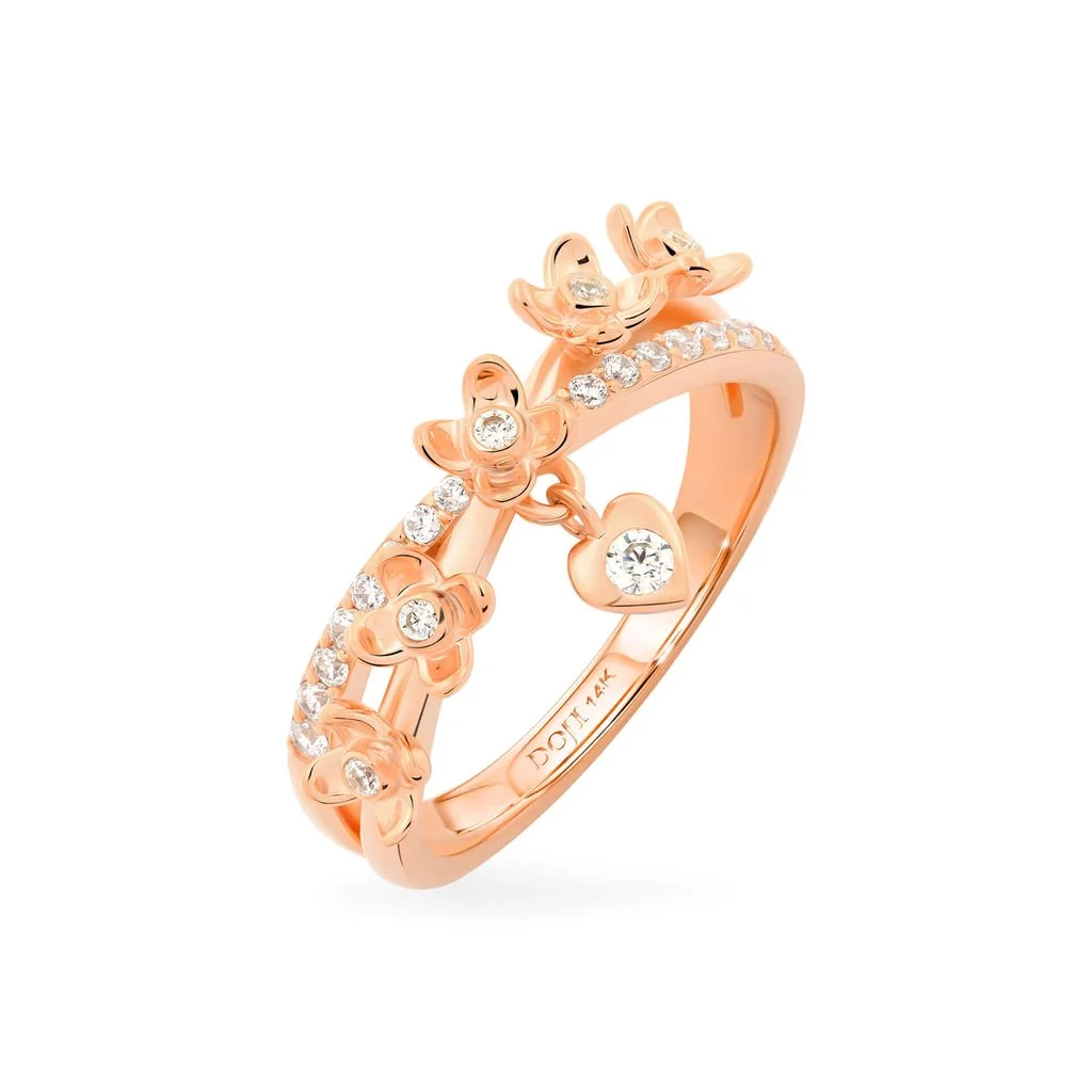 vàng 14k gắn kim cương nhân tạo