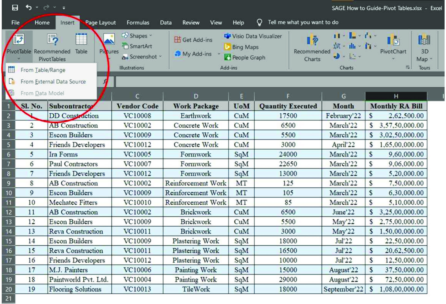 Pivot Table