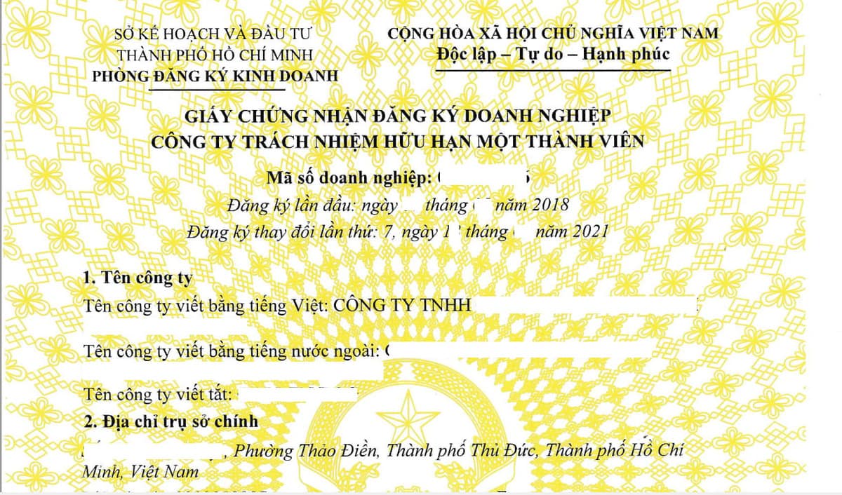 Giải Ngân: Thông tin, Phân loại, Quy trình và Hồ sơ cần thiết 7 Giấy chứng nhận đăng ký kinh doanh