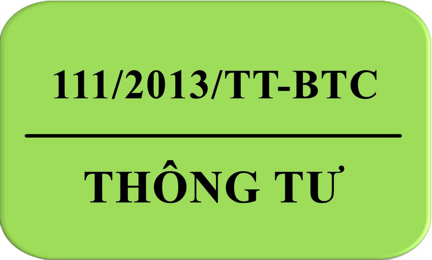 thông tư 111/2013/TT-BTC