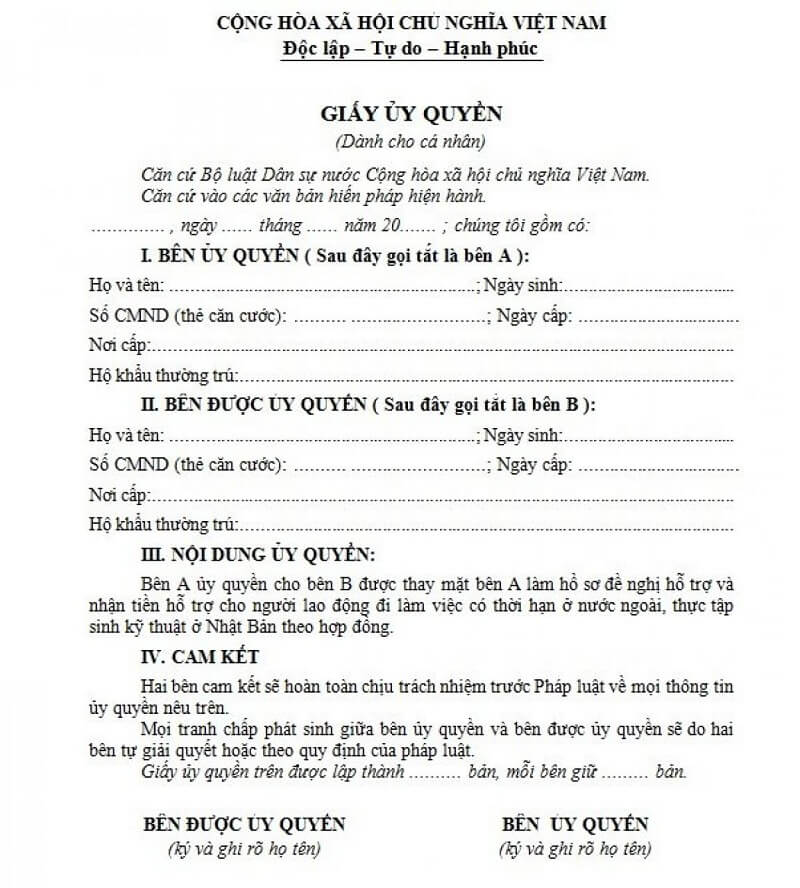 Giấy Ủy Quyền