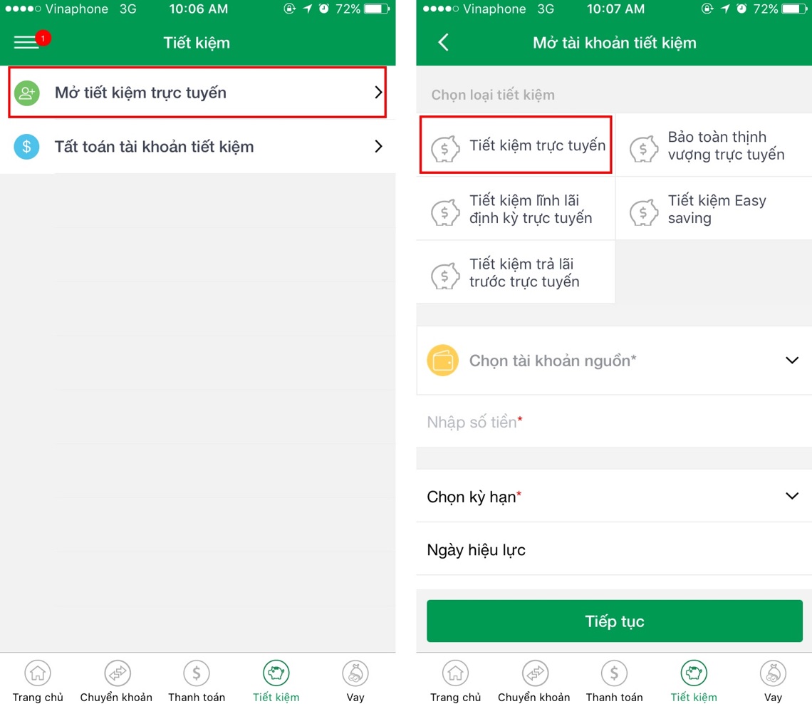 gửi tiết kiệm online vpbank