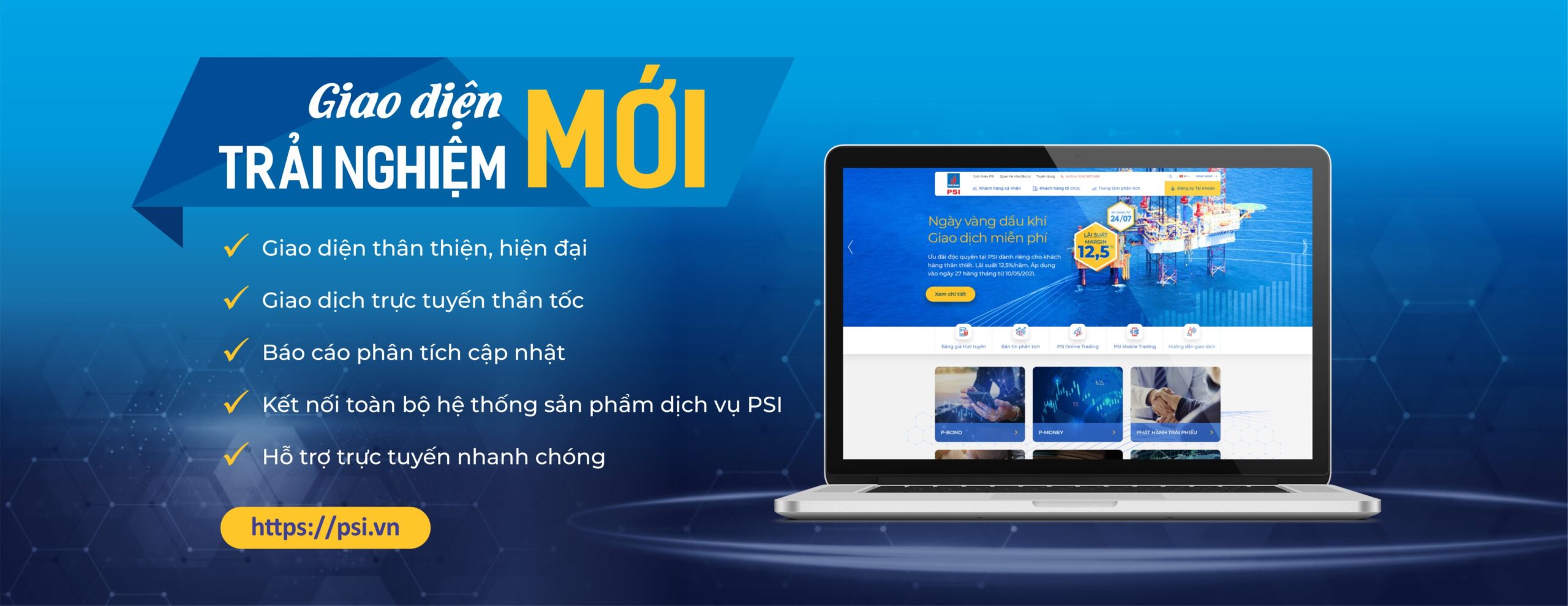 website của Công ty Chứng khoán Dầu khí (psi.vn)