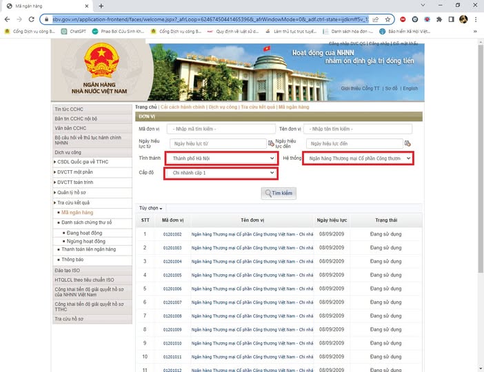 Website Ngân hàng Nhà nước