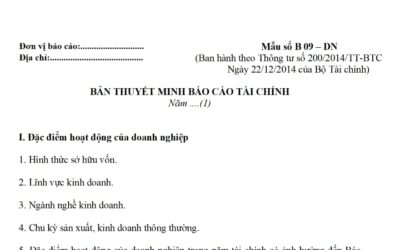 Thuyết Minh Báo cáo Tài chính: Thông tin, Vai trò, Nội dung và Hướng dẫn Lập