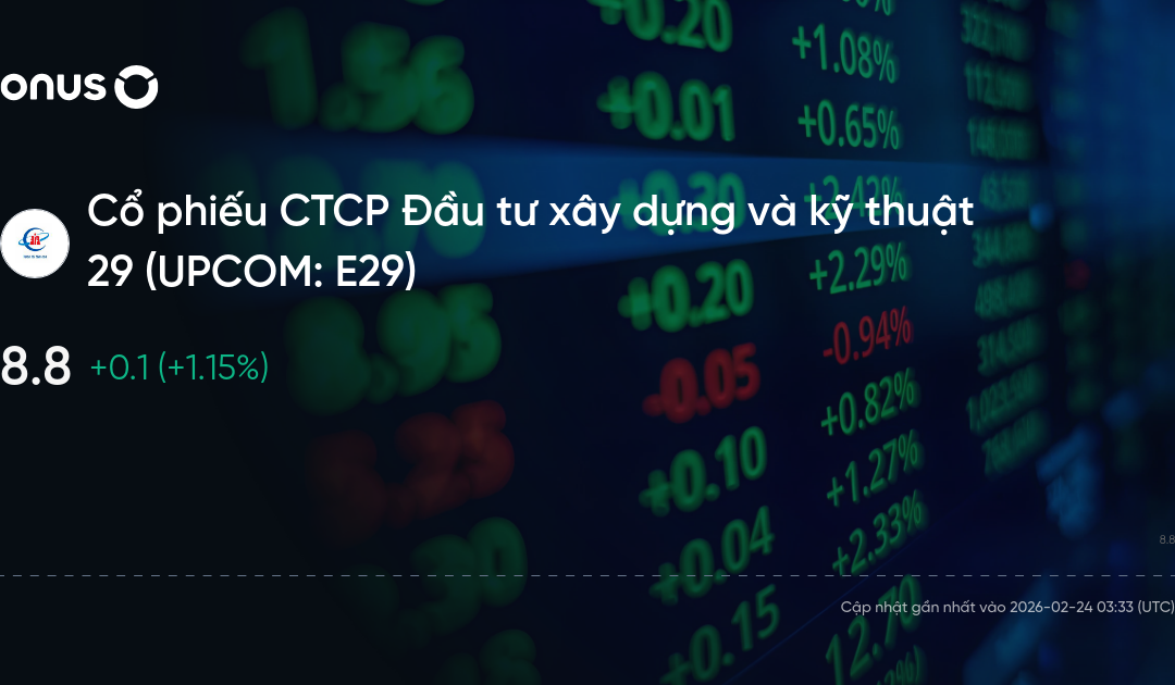Cổ phiếu E29: Thông tin doanh nghiệp, Đặc điểm tài chính, Tiềm năng tăng trưởng và Chiến lược đầu tư